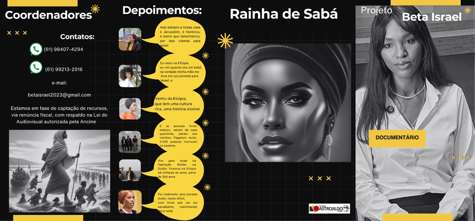 Folder de divulgação do Projeto Beta Israel para captação de recurso